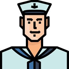 Sailor man. Filled outline icon design