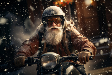 crazy funny santa on the scooter,christmas pesent delivery 2024