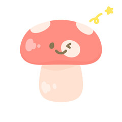 赤きのこさんウインク⭐︎PNG