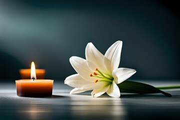 candle and lily
