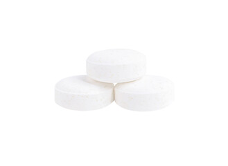 White round pills, transparent background
