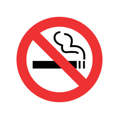 Forbidden sign isolated on white background. No smoking.
