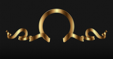 Empty golden frame movie retro film frame isolated on black background. Decorative vintage golden frame © Богдан Скрипник