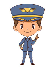Child pilot pointing up