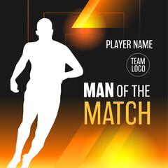 Football match sport graphics black and orange template for online broadcast and social media