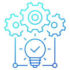 idea execution line design icon