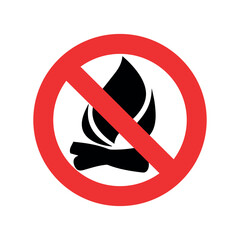 Forbidden sign isolated on white background. Forbidden to start fire.