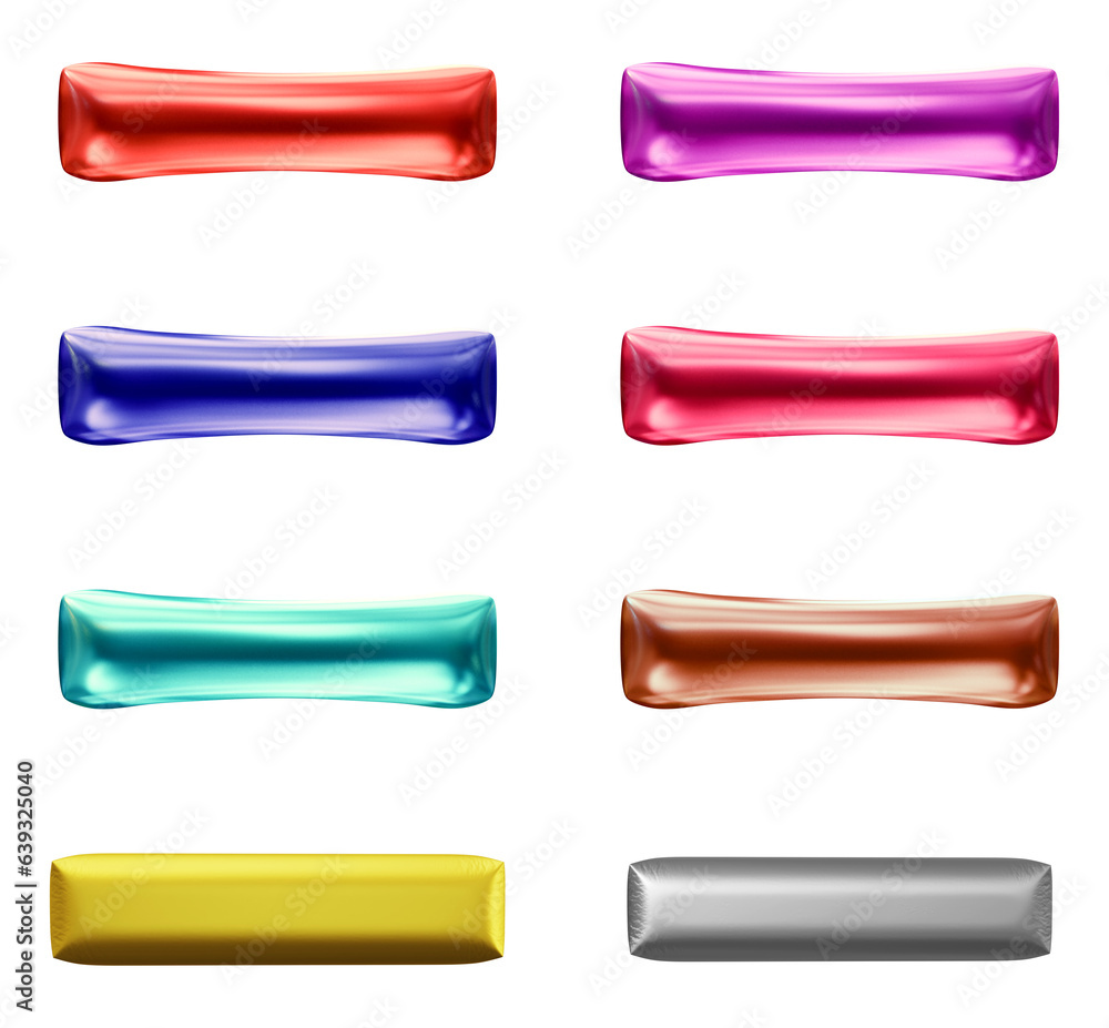Poster set of minus symbol design. icon or sign shape isolated on transparent background in 3d rendering.