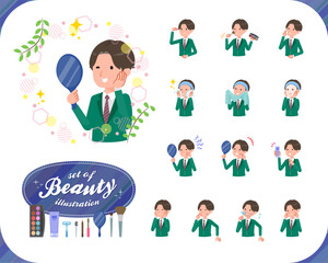 美容に関するブレザー男子学生のセット