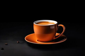 A Brown Coffee Cup on a Stylish Black Background
