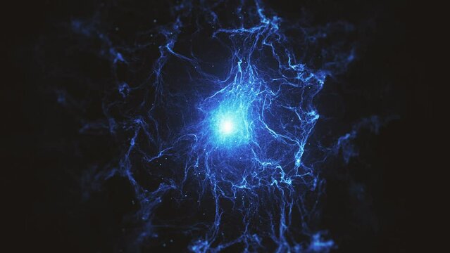 Shockwave Explosion Particles Background/ 4k animation of an abstract slow motion space shockwave particles explosion background with fractal motion and depth of field