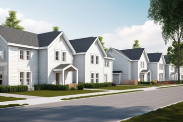 Fototapeta na wymiar House and town homes. Real estate concept property for sale