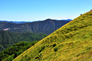Fototapeta na wymiar panorama from the path to antola mountain liguria italy