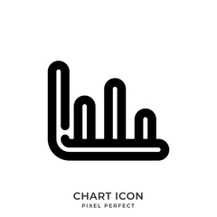 Chart icon with style line. User Interface icon. Pixel Perfect. Vector Illustration