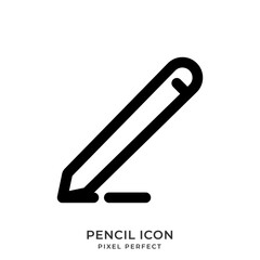 Pencil icon with style line. User interface icon. Vector illustration.