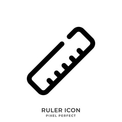 Ruler icon with style line. User interface icon. Vector illustration.