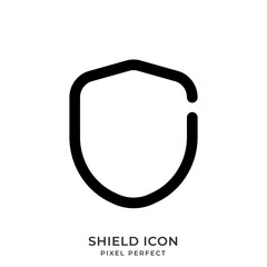 Shield icon with style line. User interface icon. Vector illustration.