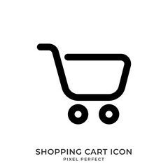 Shopping Cart icon with style line. User interface. Vector Illustration.