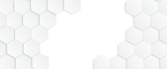 White background and embossed hexagon , honeycomb white background, light and shadow background with hexagons, abstract background with lines, modern abstract vector illustration, Poster, wallpaper.	