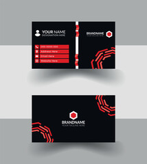 Professional simple corporate dark red and blac business card design.Multi perpose use design business card.New generation Smart design for smart people.Black and red,pink color combination Card