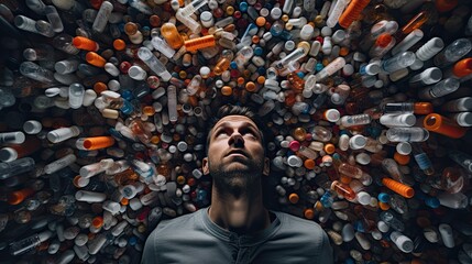 Chemicals and drug abuse. Generative AI - obrazy, fototapety, plakaty