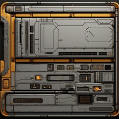 Scifi wall texture panel. Generative AI