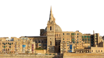 Schilderijen op glas Valletta, Malta, Skyline isolated on white transparent background, PNG © Rawf8