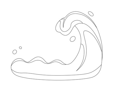Tsunami giant wave monochrome flat vector object. Natural disaster. Editable black and white thin line icon. Simple cartoon clip art spot illustration for web graphic design