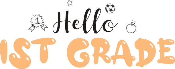 Back to school typography t shirt design vector Print Template. Welcome Back to School T-shirt Design My First Day of School Shirt Design Back To School. Ready for print poster card vintage vector pad