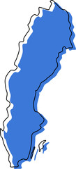 sweden stylized map vector swedish map © bn