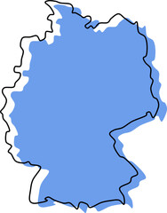 germany stylized map outline layered