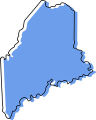 maine stylized vector map layered maine outline