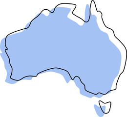 australia outline vector map transparent  - obrazy, fototapety, plakaty