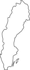 sweden map vector outline transparent swedish map © bn