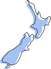 new zealand stylized vector map