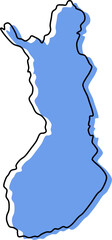 finland stylized map vector outline layered finland 