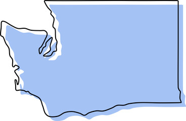 washington stylized washington state map