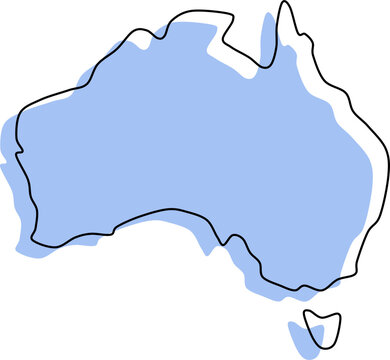australia outline vector map transparent 