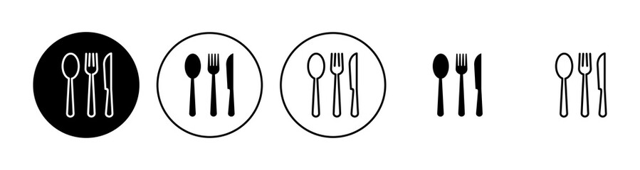 spoon and fork icon set. spoon, fork and knife icon vector. restaurant icon