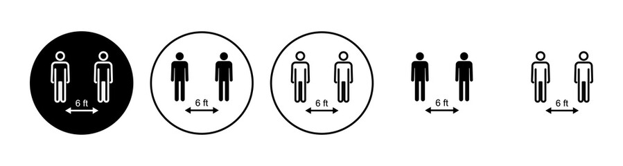 Social distance icon set. social distancing icon. self quarantine sign