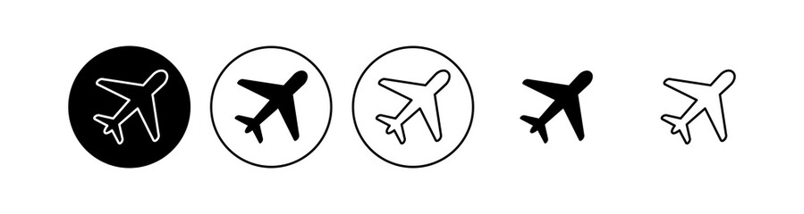 Plane icon set. Airplane icon vector. Flight transport symbol. Travel illustration. Holiday symbol