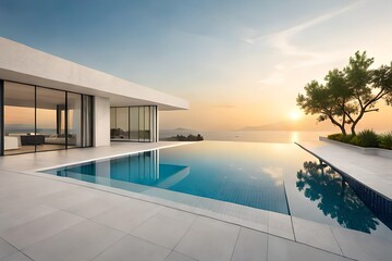Fototapeta na wymiar luxury house with swimming pool generated by AI
