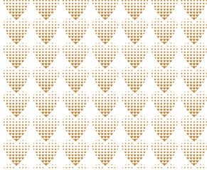 Abstract seamless pattern with golden hearts gradient halftone.