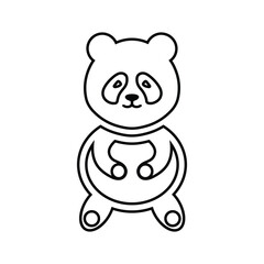 Obraz na płótnie Canvas Cute panda outline icon