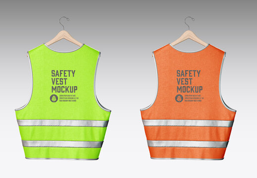 Safety Vest with Hanger Mockup 