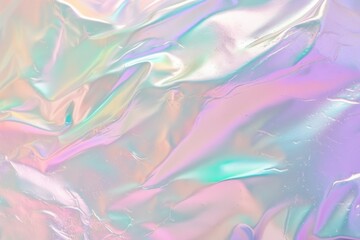 Fototapeta premium Holographic foil texture background. Iridescent holographic foil texture. Generative AI