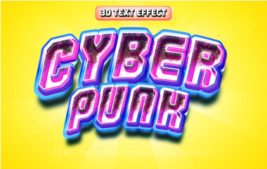 Cyberpunk style 3d editable text effect