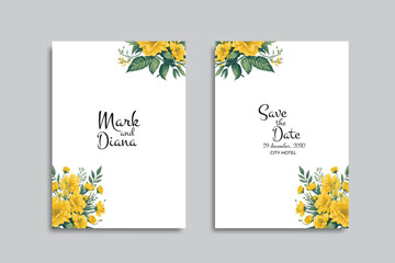 Naklejka na ściany i meble vector floral wedding invitation card design. watercolor flower art wedding invitation template.