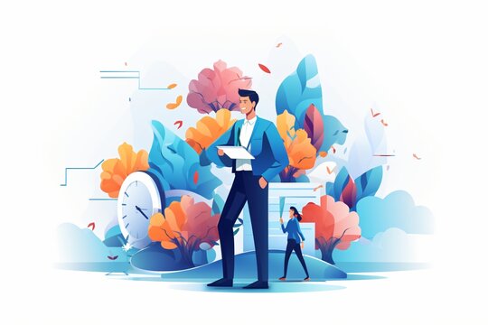 Cartoon illustration of a leader