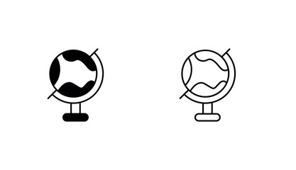 Globe icon design with white background stock illustration